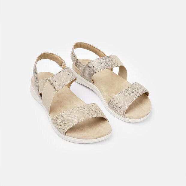 Sandalias de nubuck para mujer, Beige