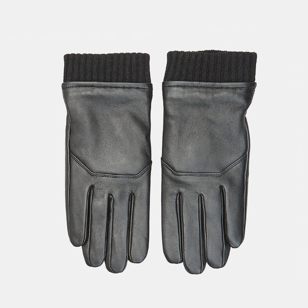 Guantes de piel para hombre Bata, Negro
