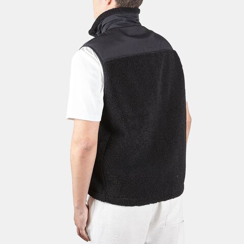 Gilet reversible de hombre en material técnico y tejido teddy Bata, Negro