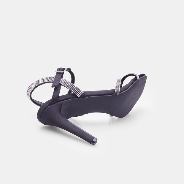 Sandalias de mujer con tac&oacute;n BATA, Negro