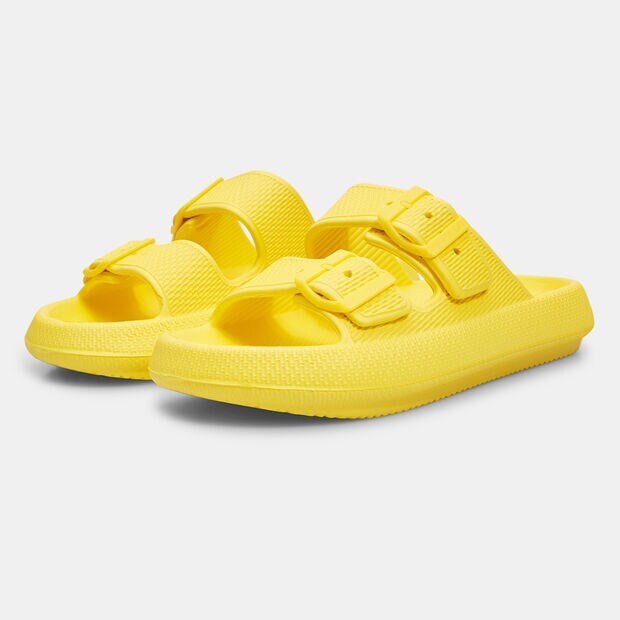 Zapatillas de plataforma de mujer con tiras, Amarillo