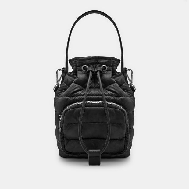 Bolso bucket acolchado de mujer Bata, Negro