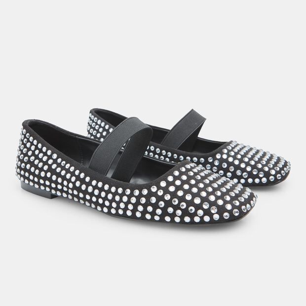 Bailarinas para mujer Mary Jane con strass BATA RED LABEL, Plateado