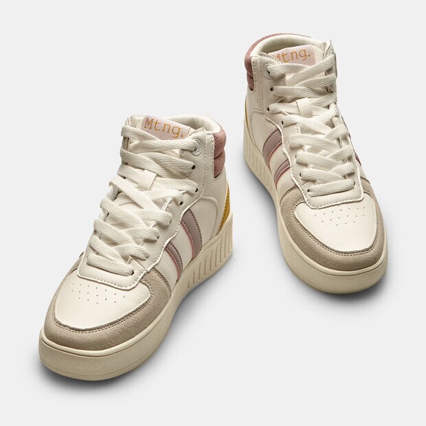 Sneakers altas de mujer mustang, Blanco