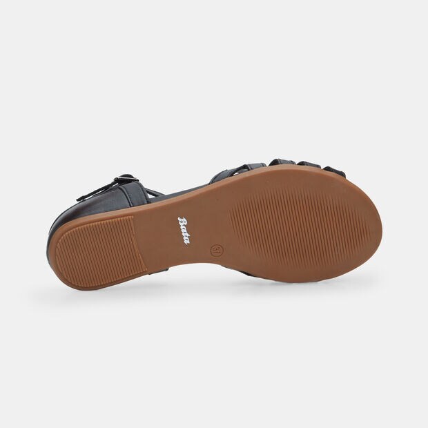 Sandalias de piel para mujer, Negro