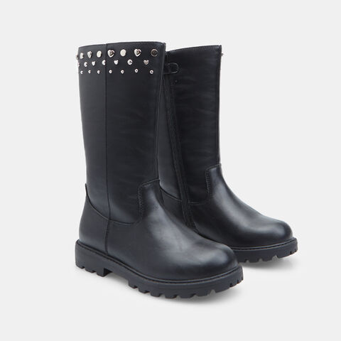 Botas para niña con aplicaciones Bata, Negro