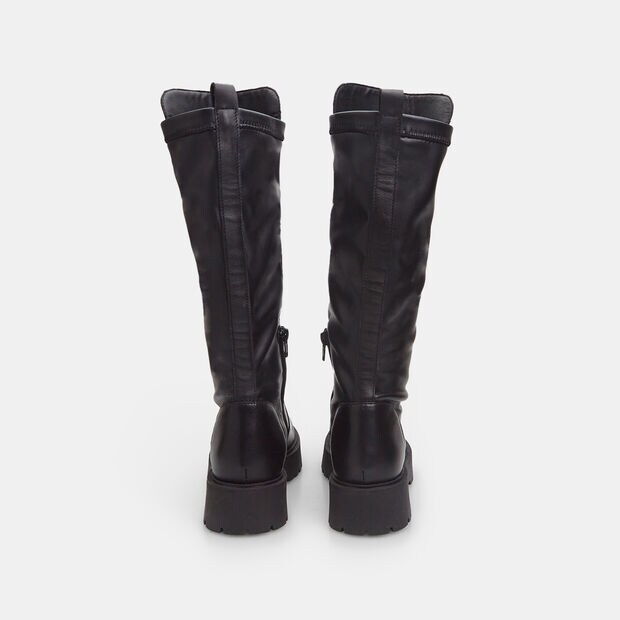 Bot&iacute;n combat boot de cuero para mujer, Negro