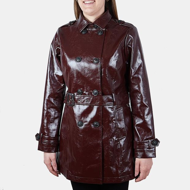 Trench de mujer efecto charol Bata, Burdeos