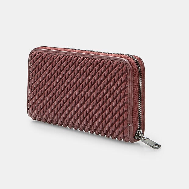 Cartera de mujer con cremallera alrededor, Burdeos