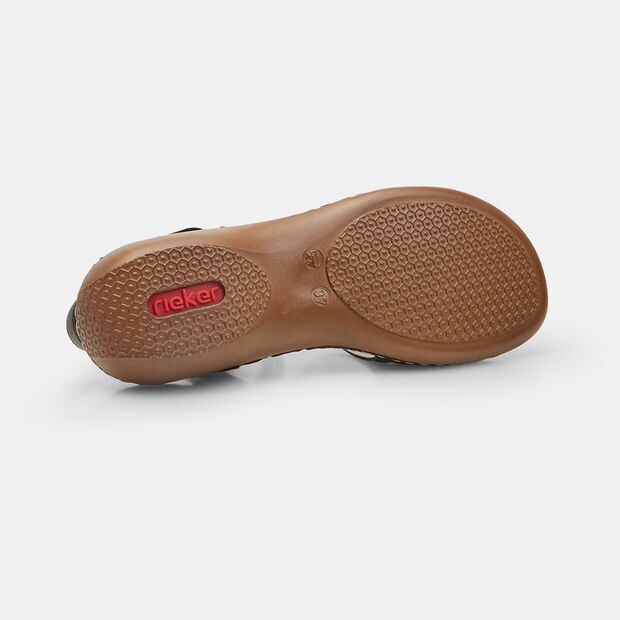 Sandalia de piel para mujer Rieker, Negro