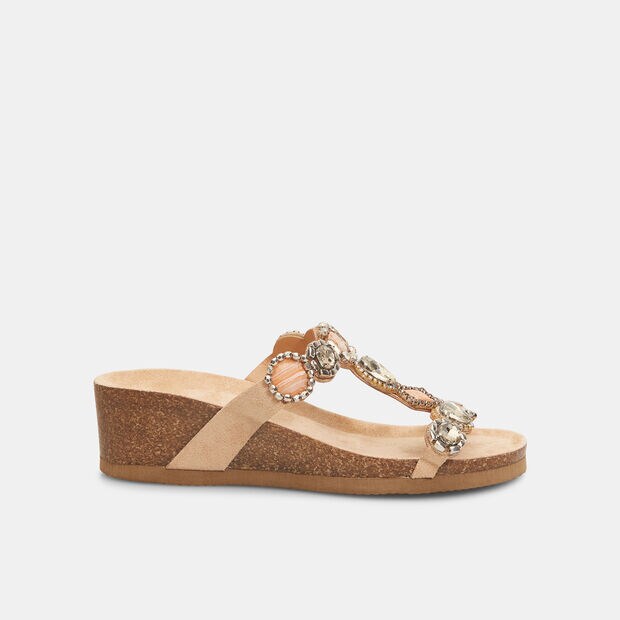 Chanclas de mujer con aplicaciones joya , Desnudo