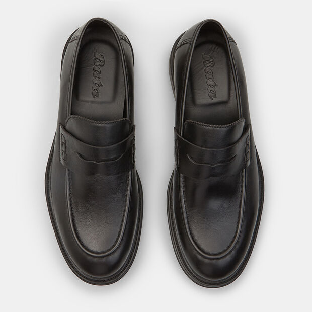 Mocas&iacute;n de piel para hombre Bata, Negro