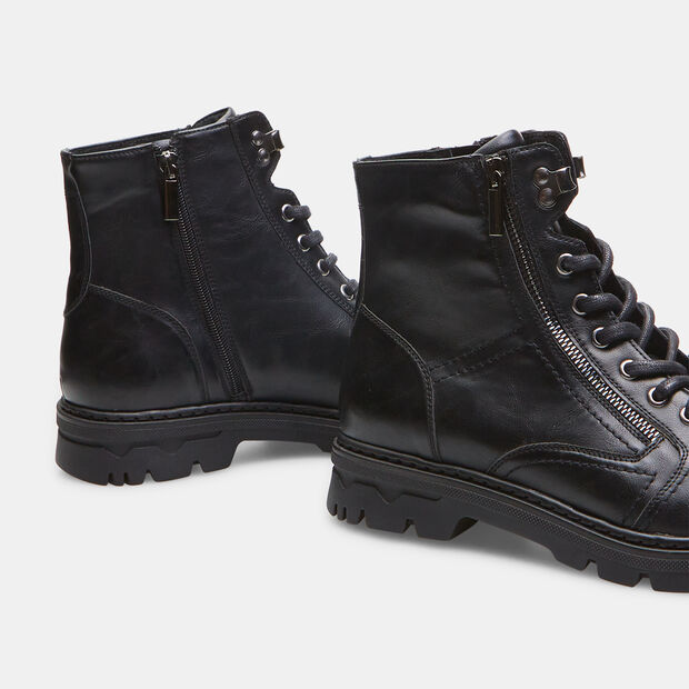 Botines para hombre con cremallera lateral, Negro