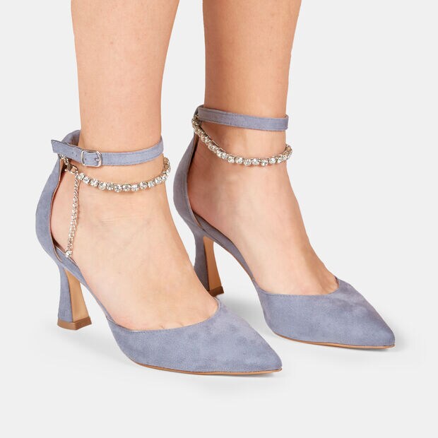 Zapatos de tac&oacute;n de mujer con tac&oacute;n de 8 cm BATA, Azul