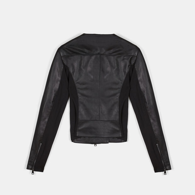 Biker en cuir pour femme, Noir