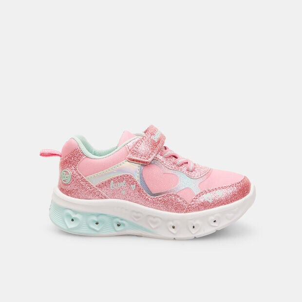 Sneakers pour fille Bubblegummers avec lumi&egrave;res et bandes velcro , Rose