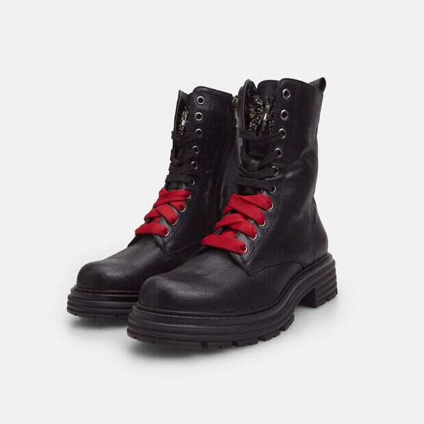 Bottines motardes pour femme avec lacets, 