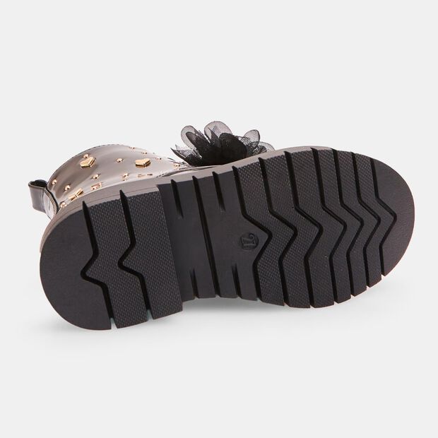 Bottine Bubblegummers pour fille avec coeurs et accessoire amovible, Noir