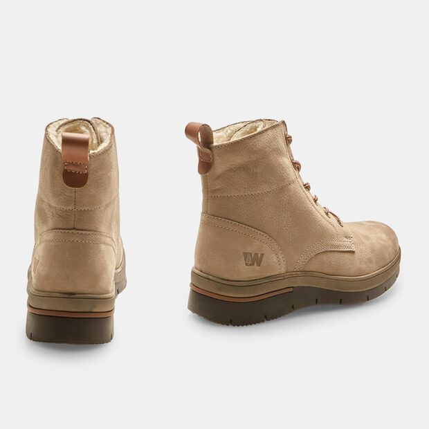 Bottines Weinbrenner en cuir v&eacute;ritable, Beige