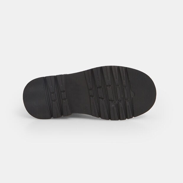 Bottines pour fille avec d&eacute;tail l&eacute;opard, Noir