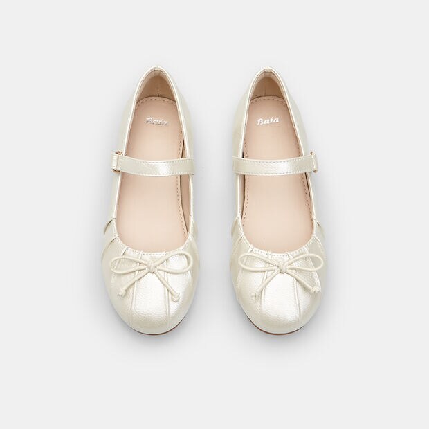 Ballerines pour fille Bata avec bride, Blanc