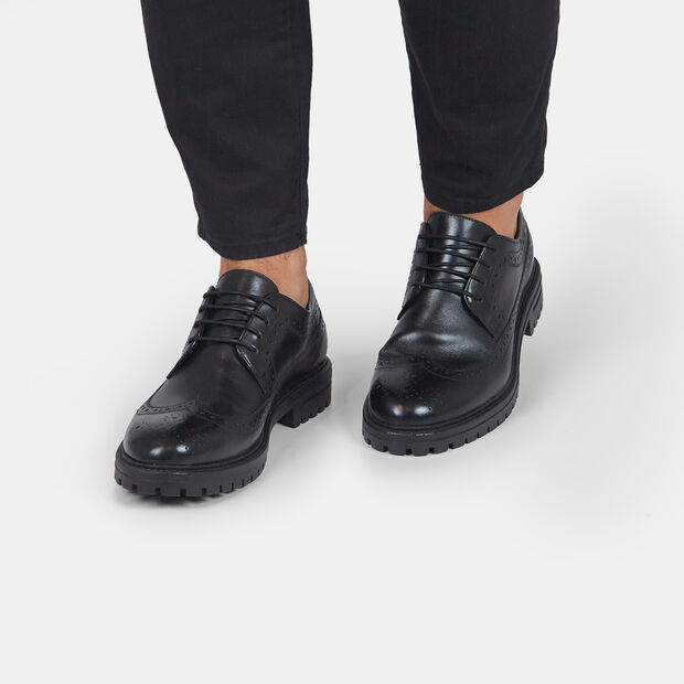 Brogues &agrave; lacets pour homme en cuir, 