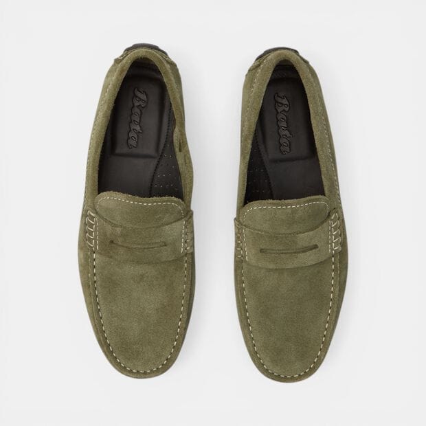 Mocassins en su&eacute;dine pour homme BATA, Vert