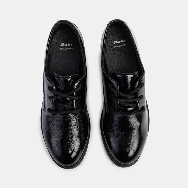 Chaussures &agrave; lacets pour femme &agrave; talon compense COMFIT, Noir