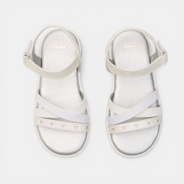 Sandales pour fille Bata avec brides crois&eacute;es, Blanc