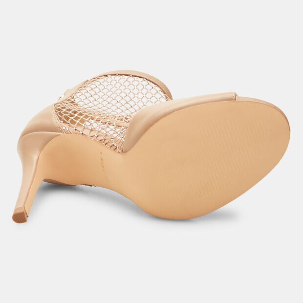 Sandales r&eacute;sille pour femme avec talon et strass, Rose