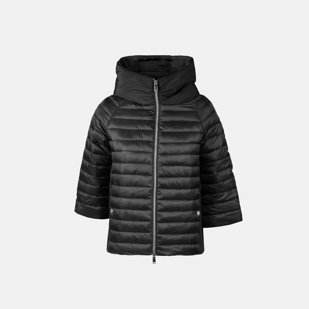 Veste matelass&eacute;e pour femme avec capuche, Noir
