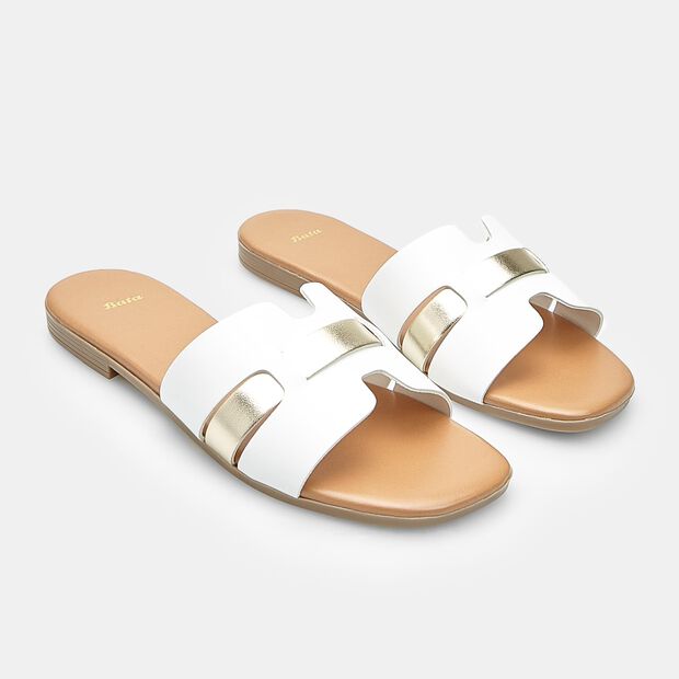 Mule pour femme avec bande Bata, Blanc