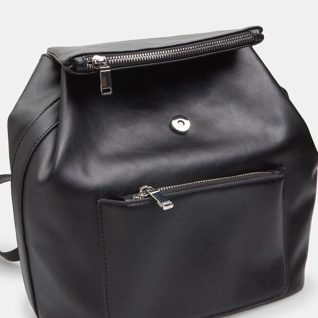 Sac &agrave; dos pour femme avec double poche frontale, Noir