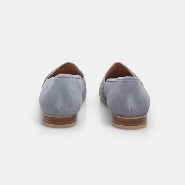 Mocassins pour femme en daim avec talon 2 cm, 
