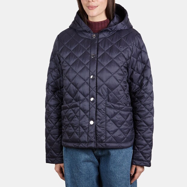 Veste pour femme en tissu matelass&eacute;, Bleu
