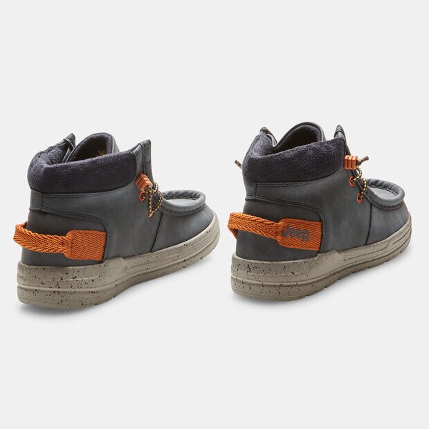 Bottines pour gar&ccedil;on effet cuir jeep, Bleu