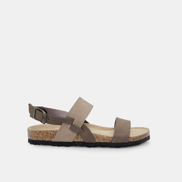 Sandales pour femme Weinbrenner &agrave; double bande, Marron