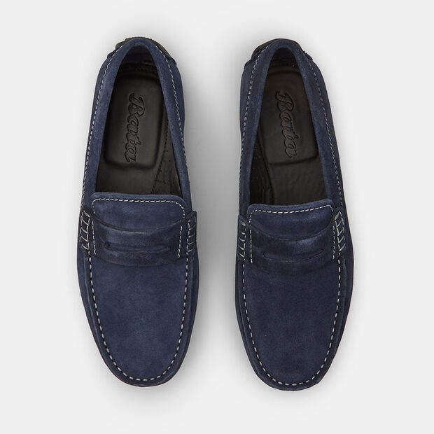 Mocassins en su&eacute;dine pour homme BATA, Bleu