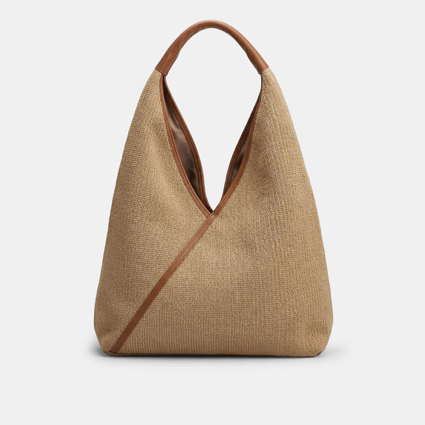 Sac hobo pour femme en raphia Bata, Bronzer