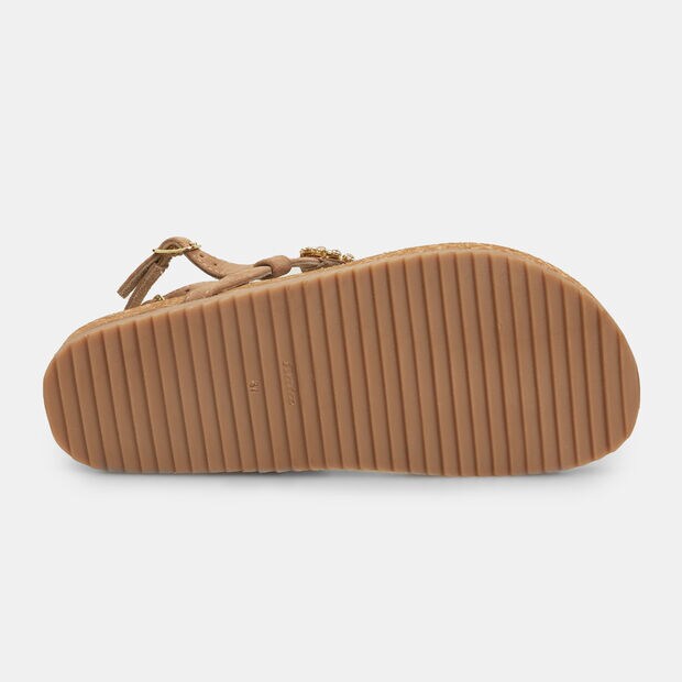 Sandales pour femme en cuir avec serpent , Taupe