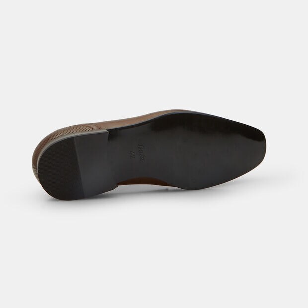 Chaussure &agrave; lacets pour homme en vernis, Marron