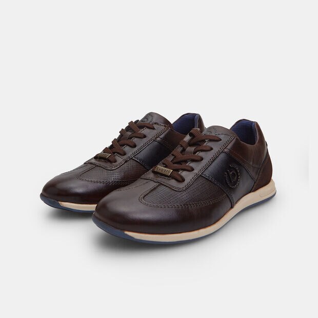 Sneakers pour homme en cuir Bugatti, Marron
