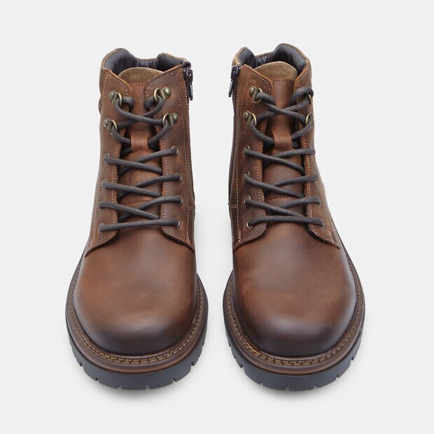 Bottine &agrave; lacets en cuir pour homme Bata, Marron