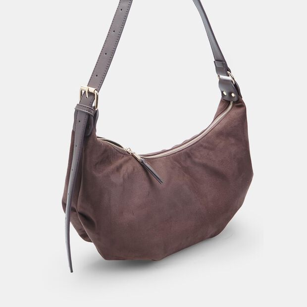 Sac Hobo pour femme en microfibre, Marron