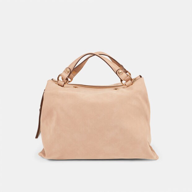 Sac &agrave; main pour femme en daim, Beige