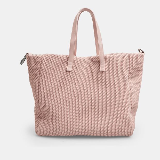 Sac shopping pour femmes avec texture, Rose