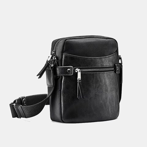 Sacoche homme en tissu, Noir
