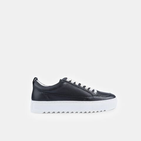 sneakers pour femme en cuir, Noir