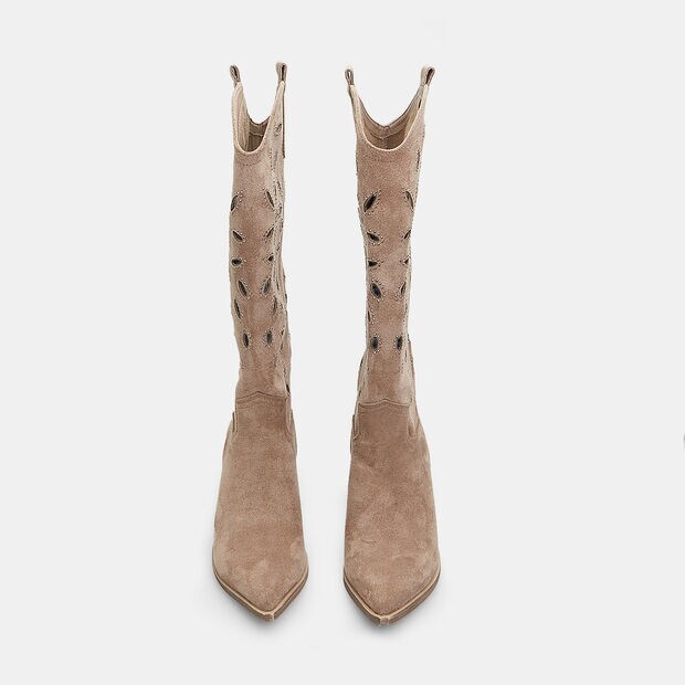 Bottes de cowboy pour femme avec talon 7 cm BATA, Kaki
