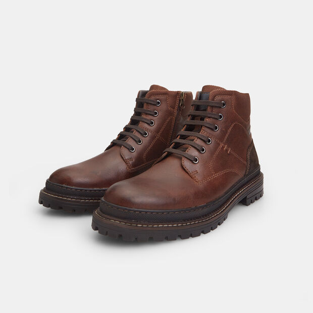 Bottines en cuir pour homme, Marron